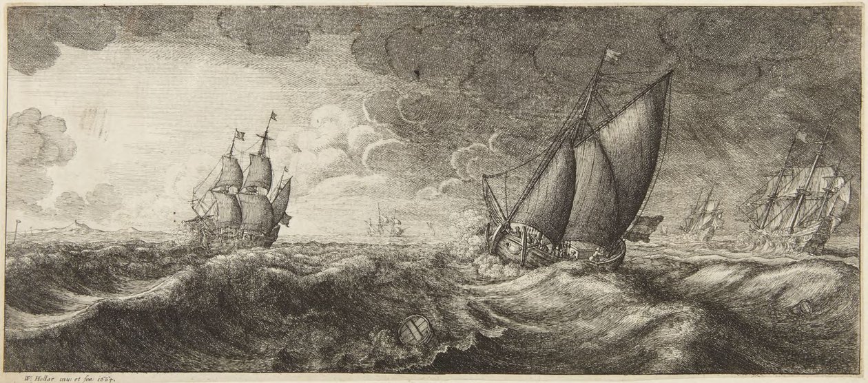 Marine en tempête - Wenceslaus Hollar