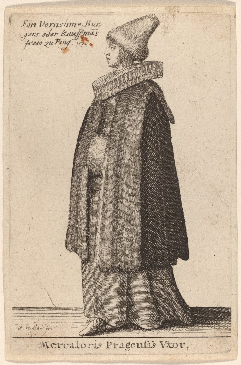 Mercatoris Pragensis Vxor - Wenceslaus Hollar