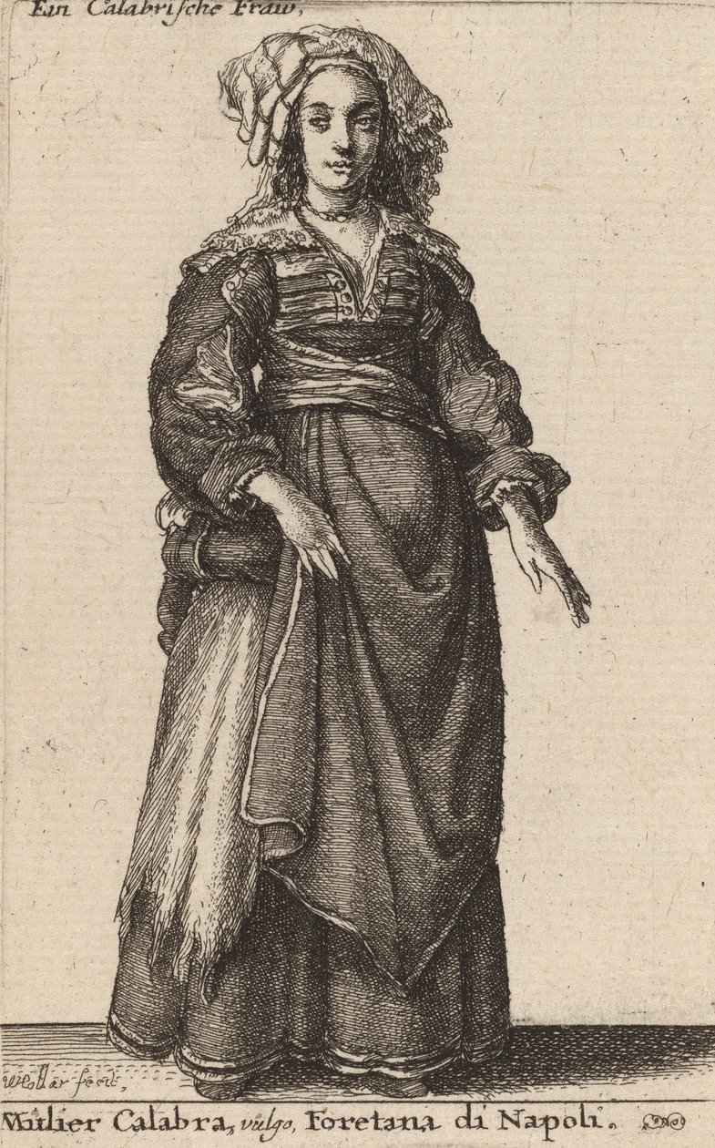 Mulier Calabra, Vulgo, Foretana di Napoli - Wenceslaus Hollar