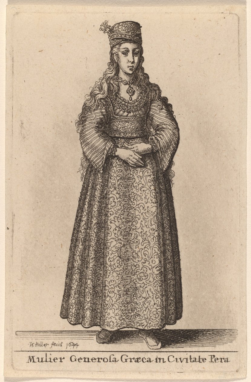 Mulier Generosa Graeca in Civitate Pera - Wenceslaus Hollar
