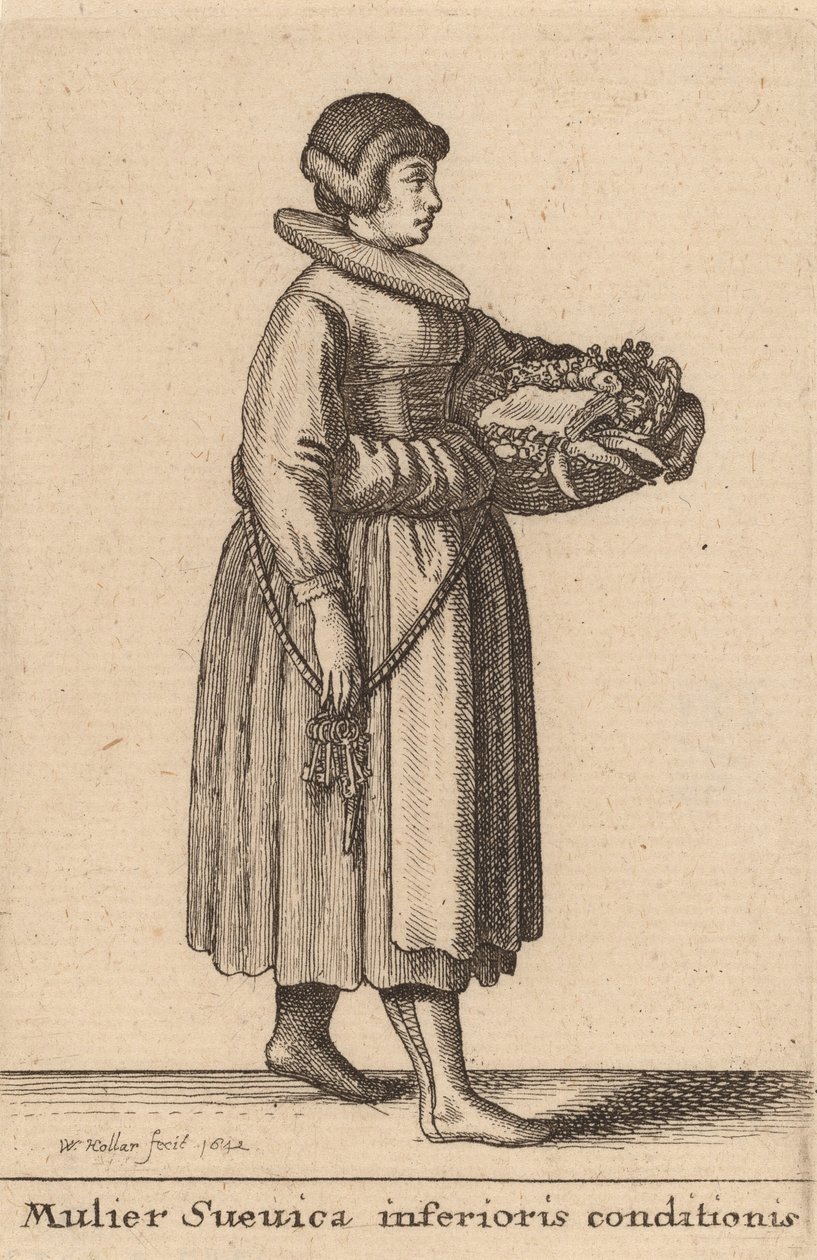 Mulier Svevica Inferioris Conditionis, 1642 - Wenceslaus Hollar