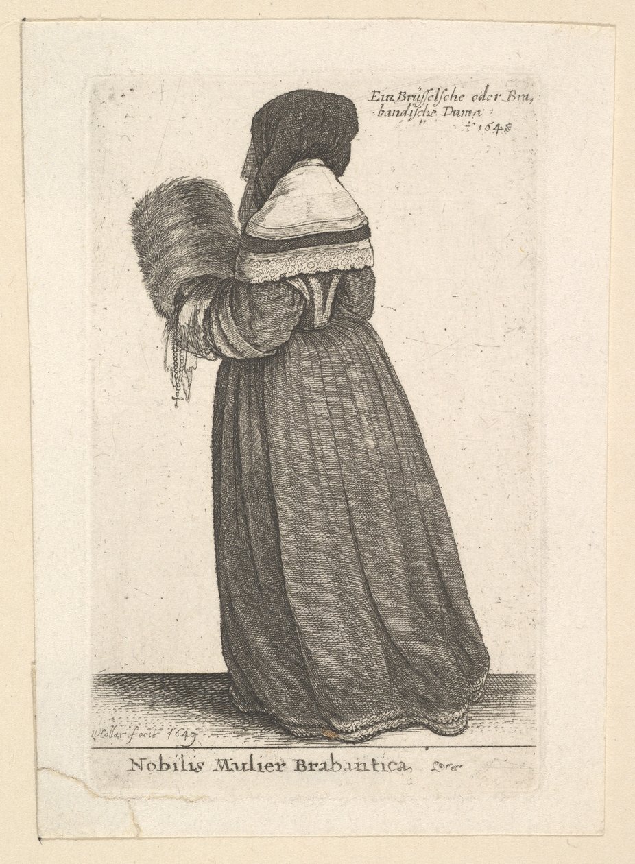 Nobilis Mulier Brabantica, Noblewoman de Brabant - Wenceslaus Hollar
