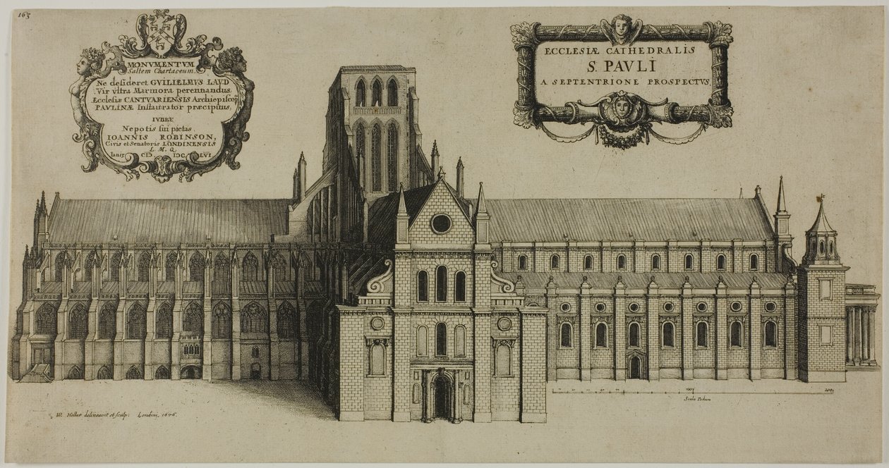 Ancienne cathédrale Saint-Paul vue du nord - Wenceslaus Hollar