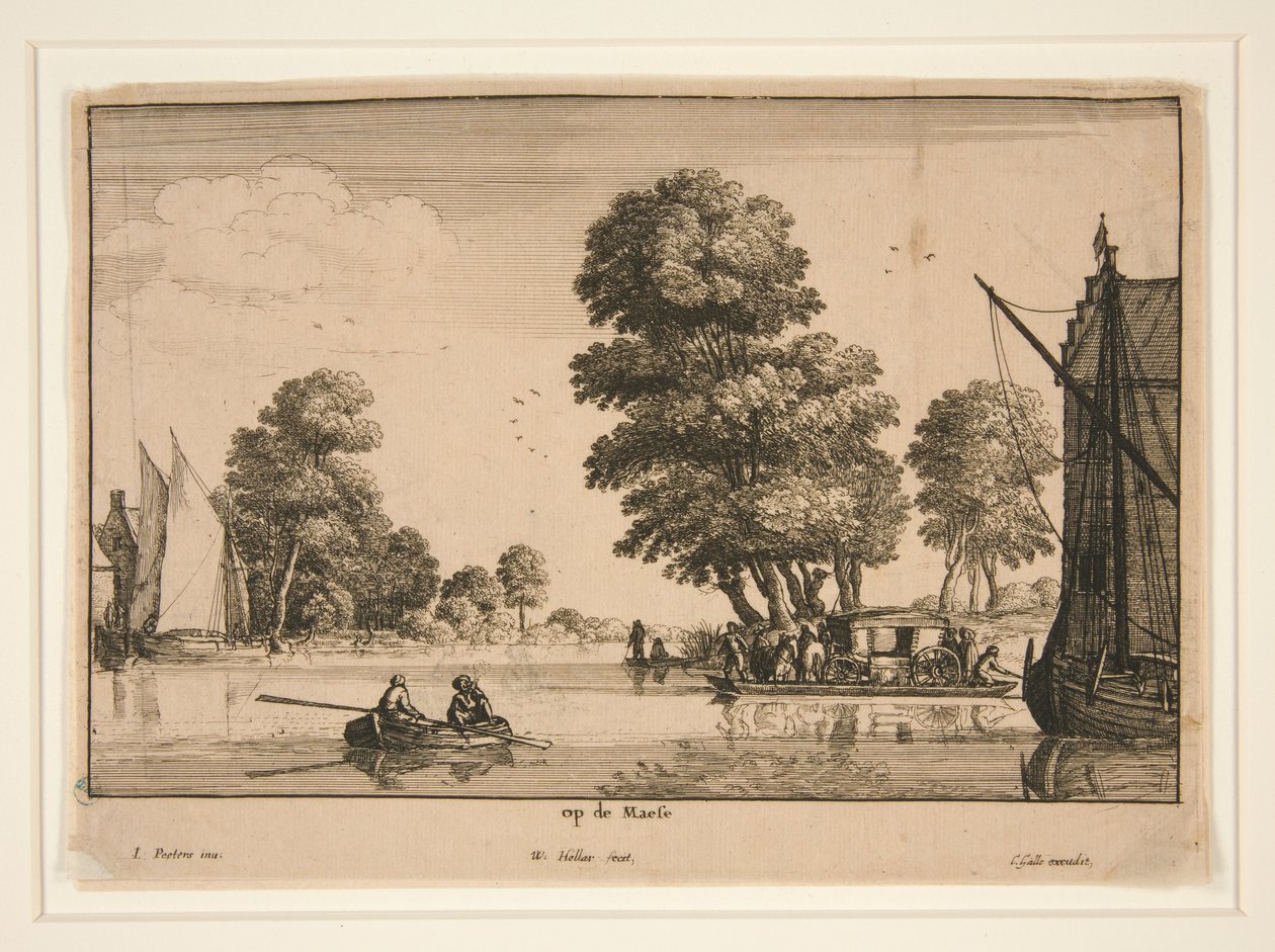 Sur la Meuse [Vue de rivière] - Wenceslaus Hollar