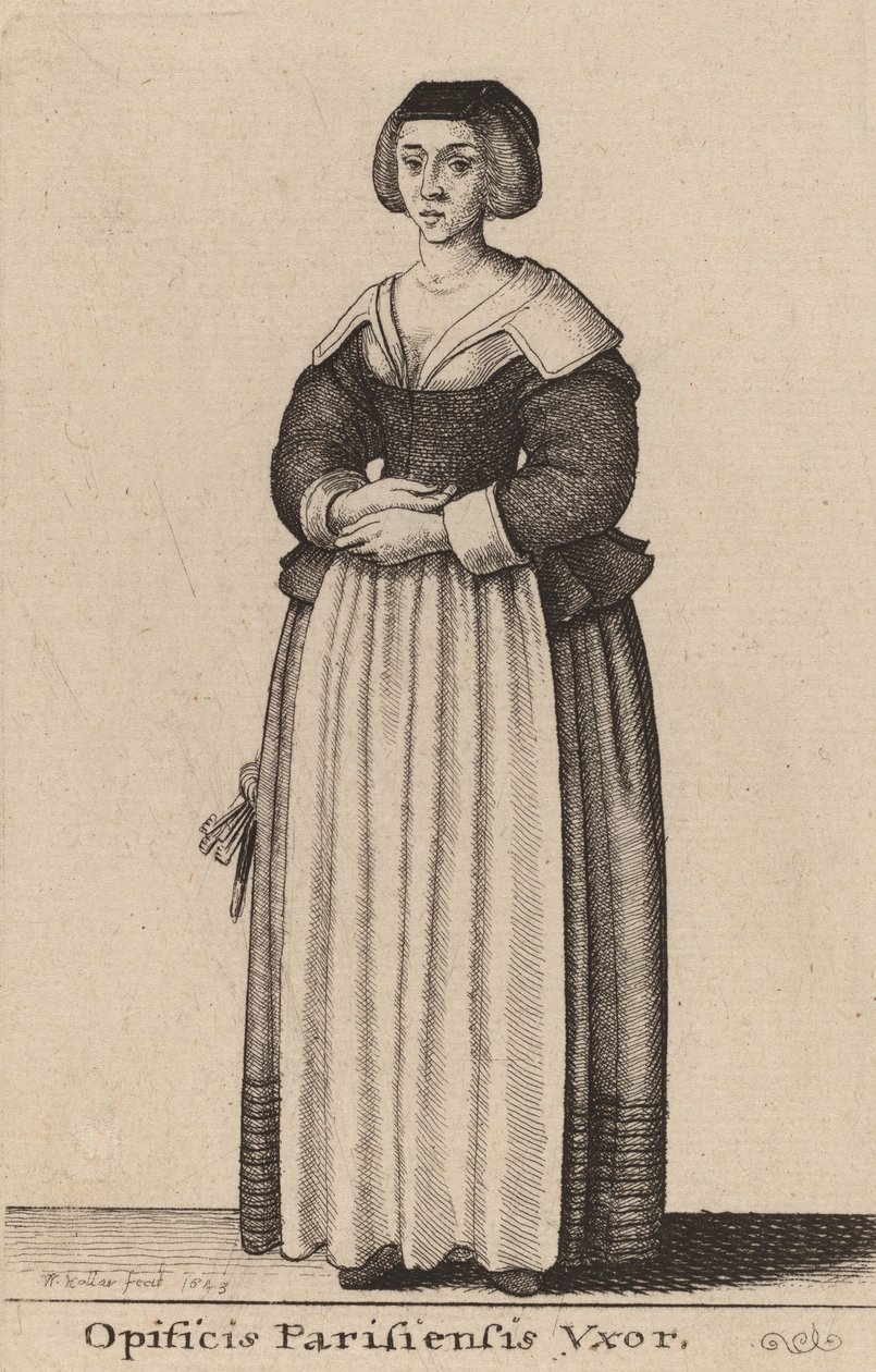 Opificis Parisiensis Vxor, 1643 - Wenceslaus Hollar