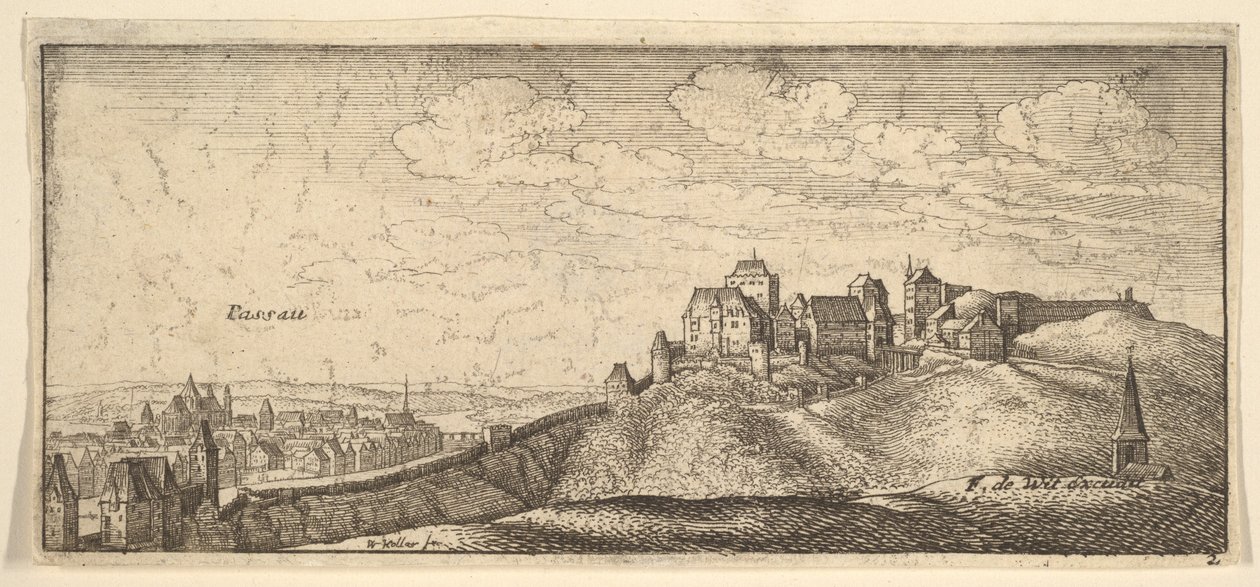 Passau, extrait de « Vues allemandes » - Wenceslaus Hollar