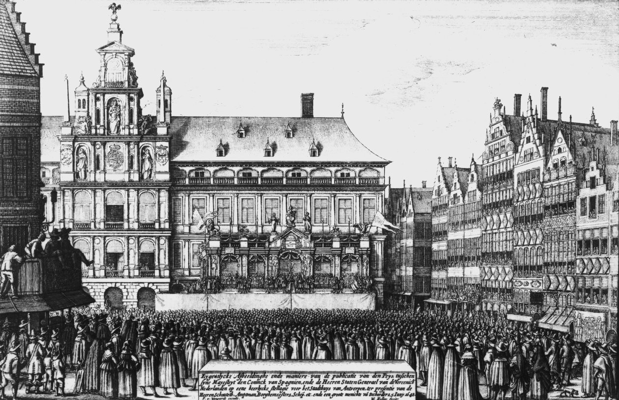 Proclamation de la paix de Westphalie en 1648, gravée par F. Wyngaerde - Wenceslaus Hollar