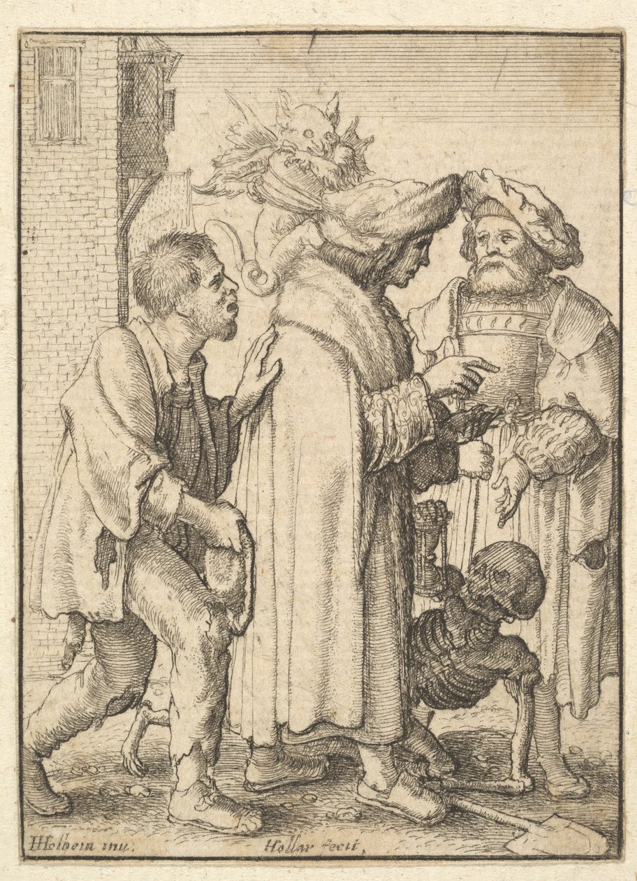 Homme riche, de la Danse Macabre, 1651 - Wenceslaus Hollar