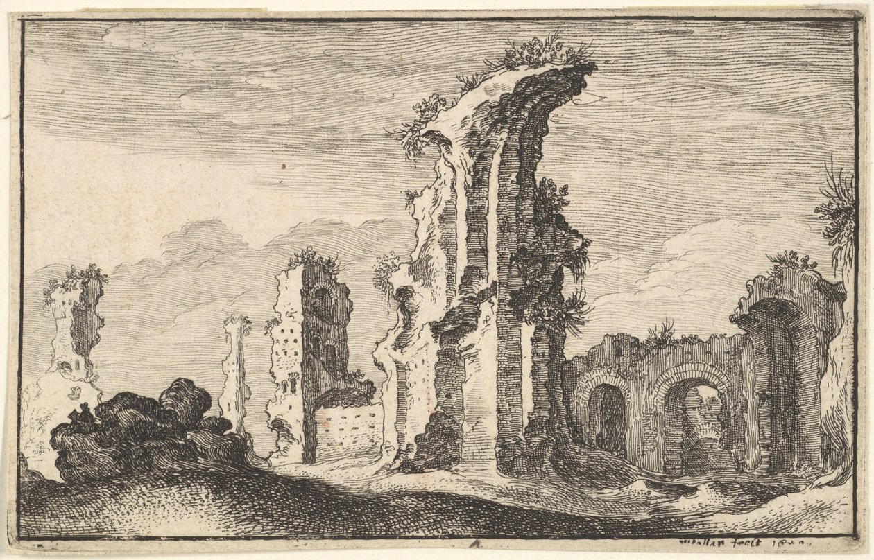 Ruines de Saint Croix de Jérusalem - Wenceslaus Hollar