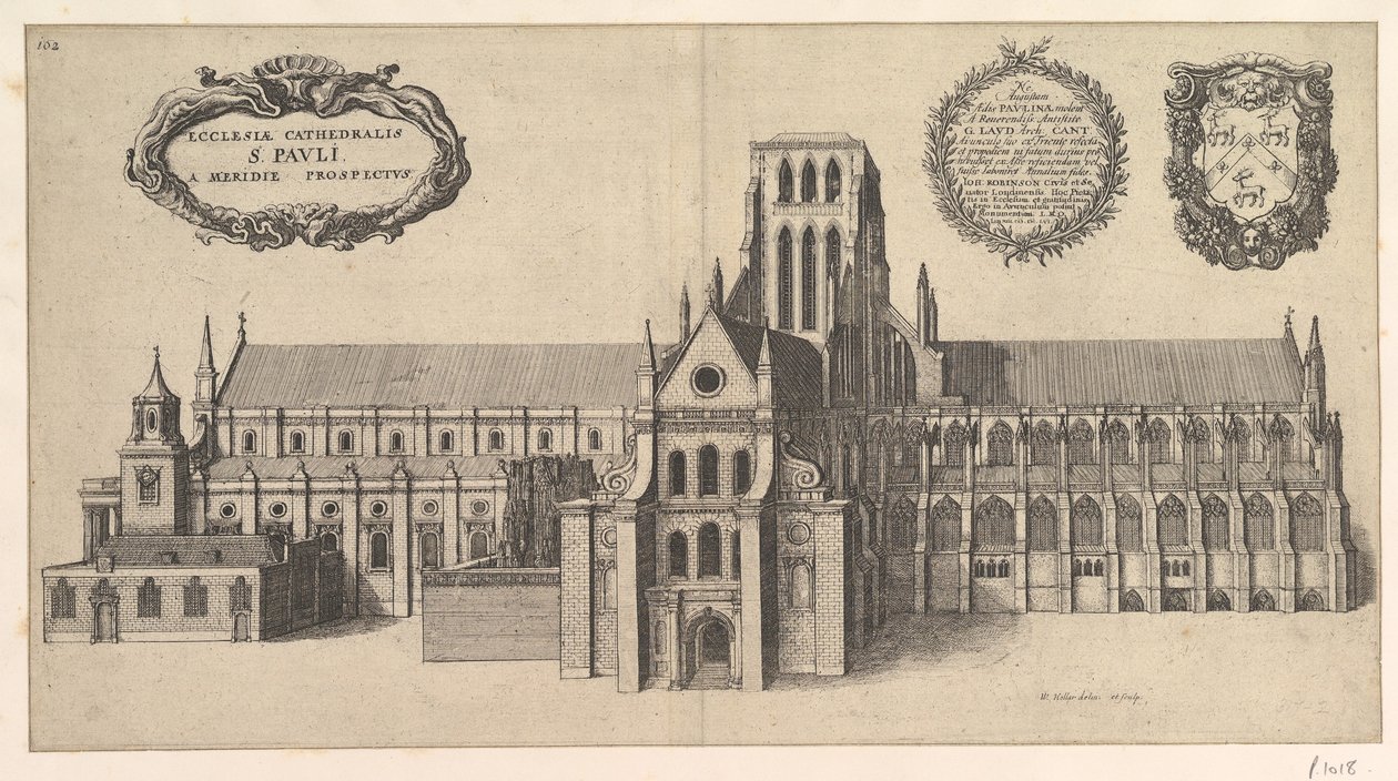 Saint-Paul, côté sud Ecclesiae Cathedralis St. Pauli, A Meridi Prospectus, 1658 - Wenceslaus Hollar