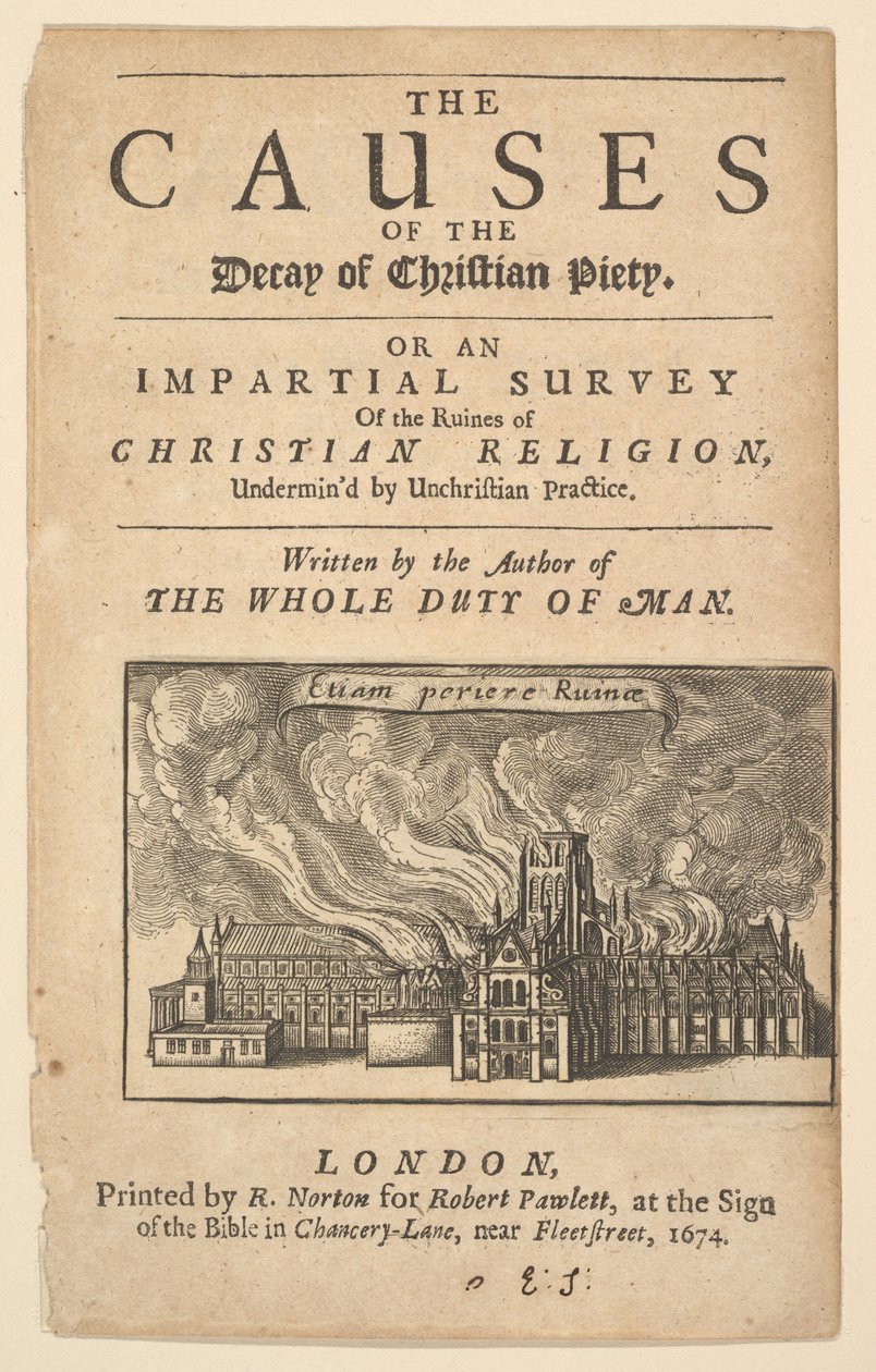 St. Pauls en feu, Lex ignea, 1671 ou après - Wenceslaus Hollar