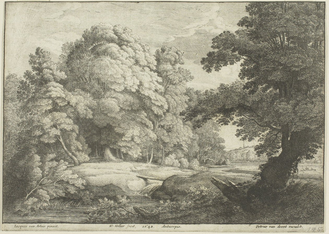 Le Pont sur la Cascade - Wenceslaus Hollar