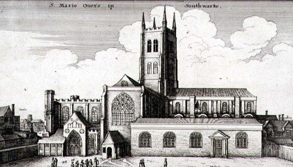 La cathédrale de Saint-Sauveur et Sainte-Marie Overie, Southwark - Wenceslaus Hollar