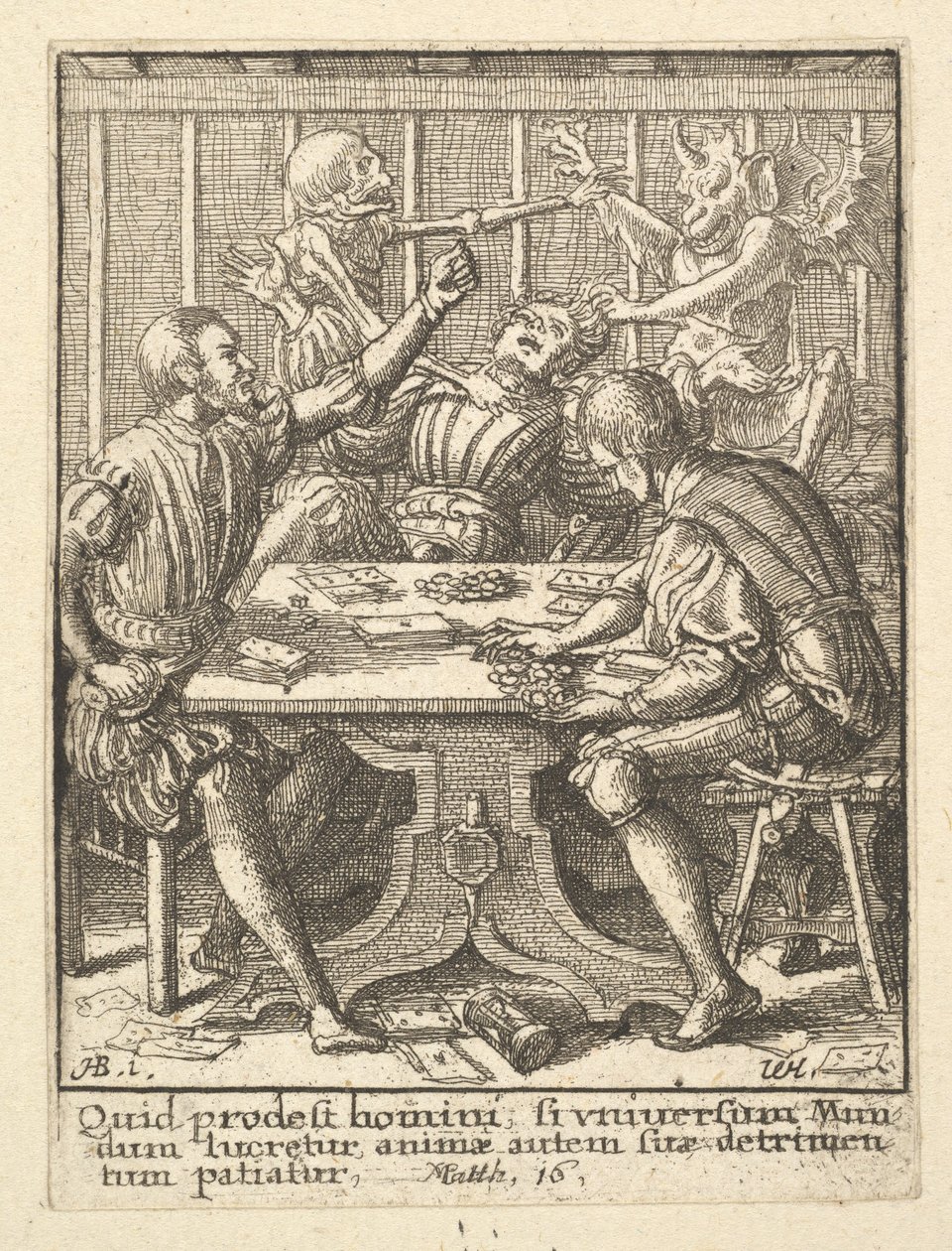Les Joueurs, de la Danse de la Mort - Wenceslaus Hollar
