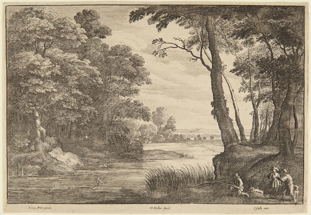 La chasse au héron - Wenceslaus Hollar