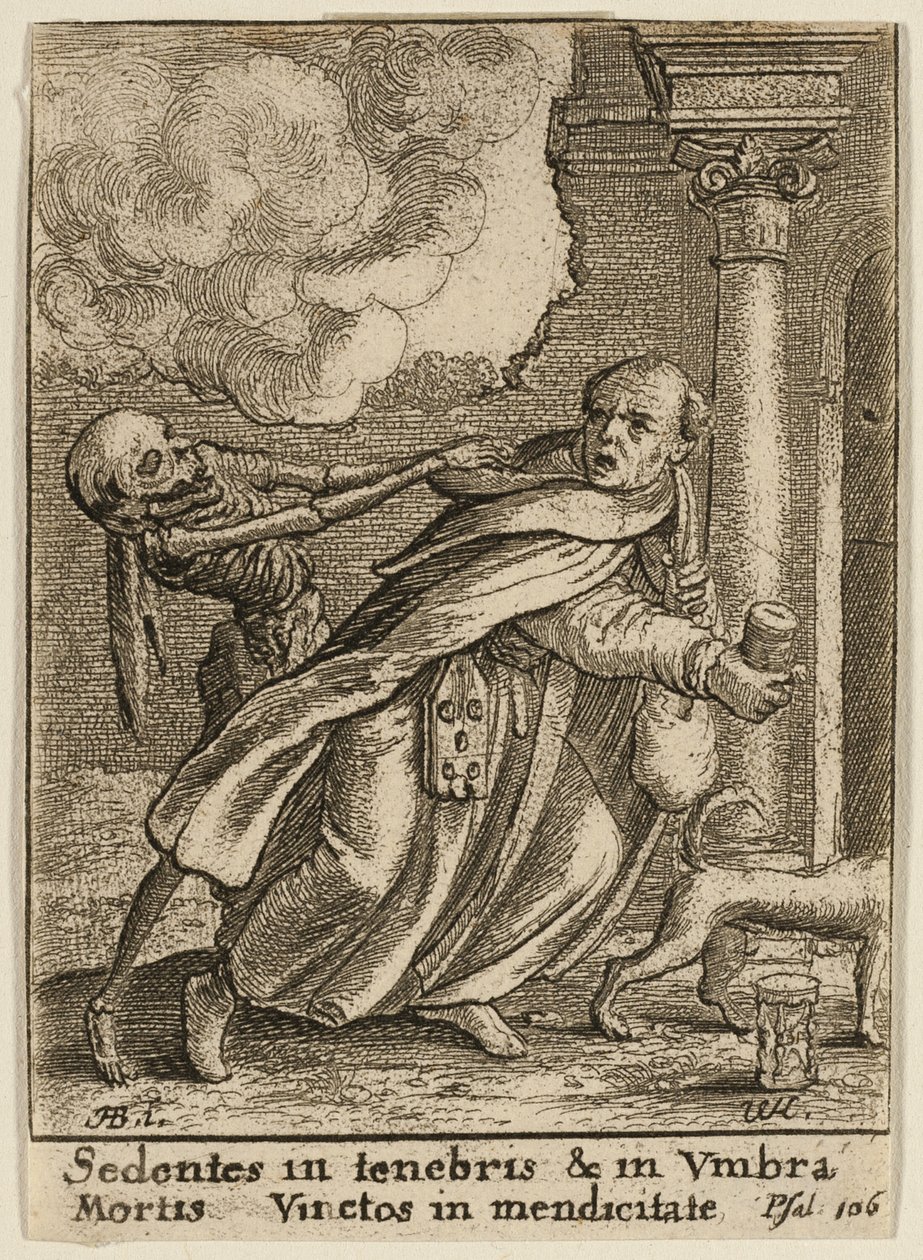 Le Moine et la Mort - Wenceslaus Hollar