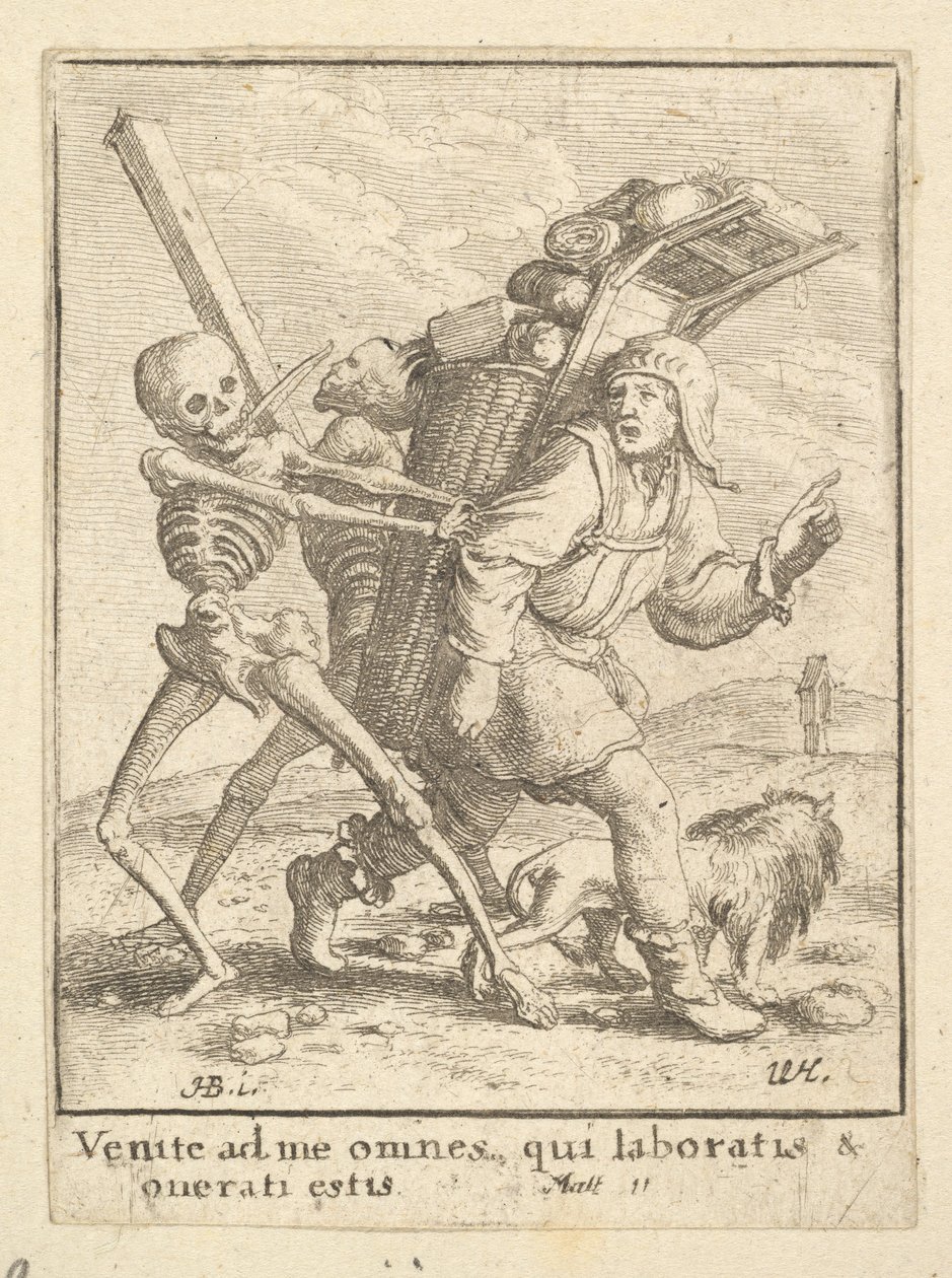 Le Colporteur, de la Danse Macabre, 1651 - Wenceslaus Hollar