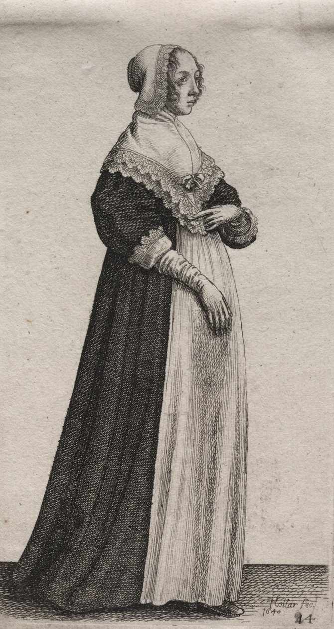 Les divers habits des femmes anglaises, de la noblesse aux paysannes, 1640 - Wenceslaus Hollar