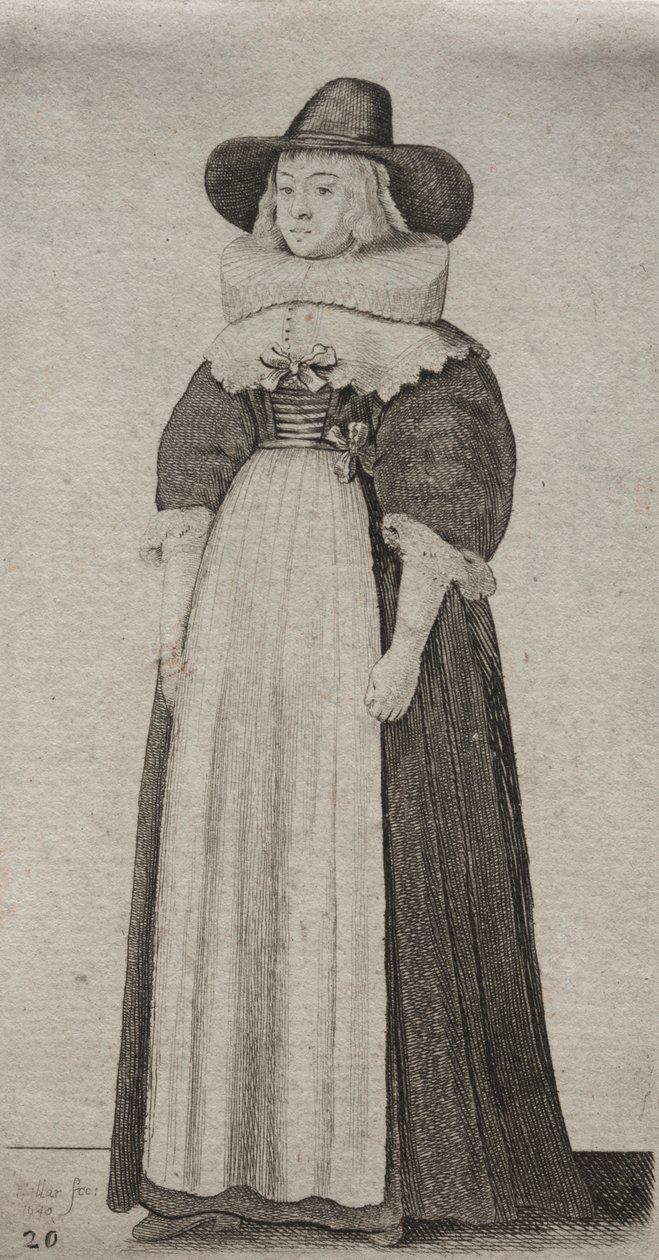 Les Divers Habits des Femmes Anglaises, de la Noblesse aux Paysannes..., 1640 - Wenceslaus Hollar
