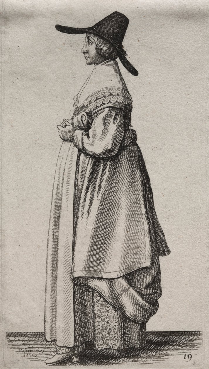 Les divers habits des femmes anglaises, de la noblesse aux paysannes..., 1640 - Wenceslaus Hollar