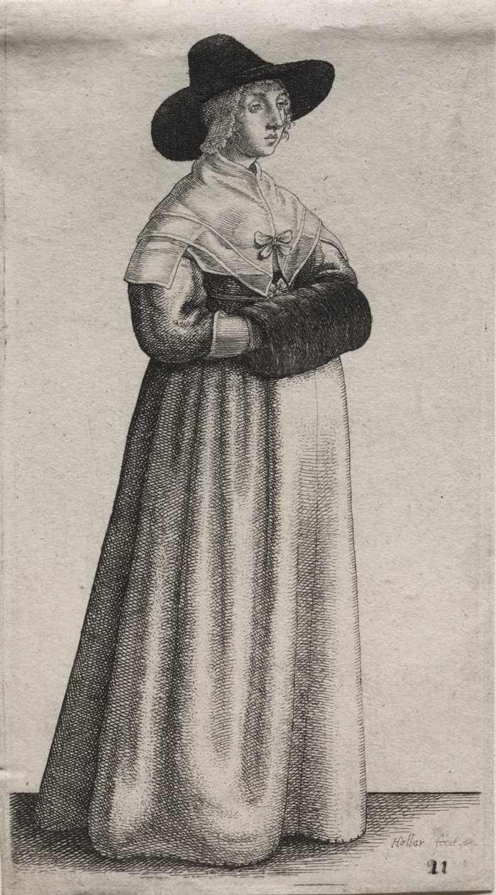 Les divers habits des femmes anglaises, de la noblesse aux paysannes..., 1640 - Wenceslaus Hollar