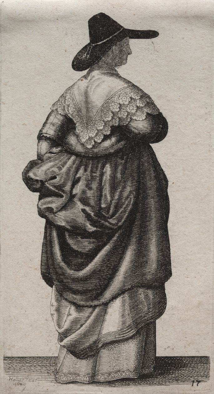 Les Diverses Habitudes des Femmes Anglaises, de la Noblesse aux Femmes de la Campagne : La Femme avec un Chapeau Masculin - Wenceslaus Hollar
