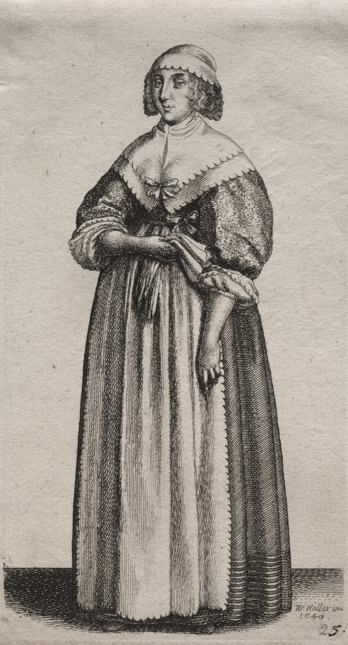 Les Diverses Habitudes des Femmes Anglaises, de la Noblesse aux Femmes de la Campagne : La Femme avec des Gants - Wenceslaus Hollar