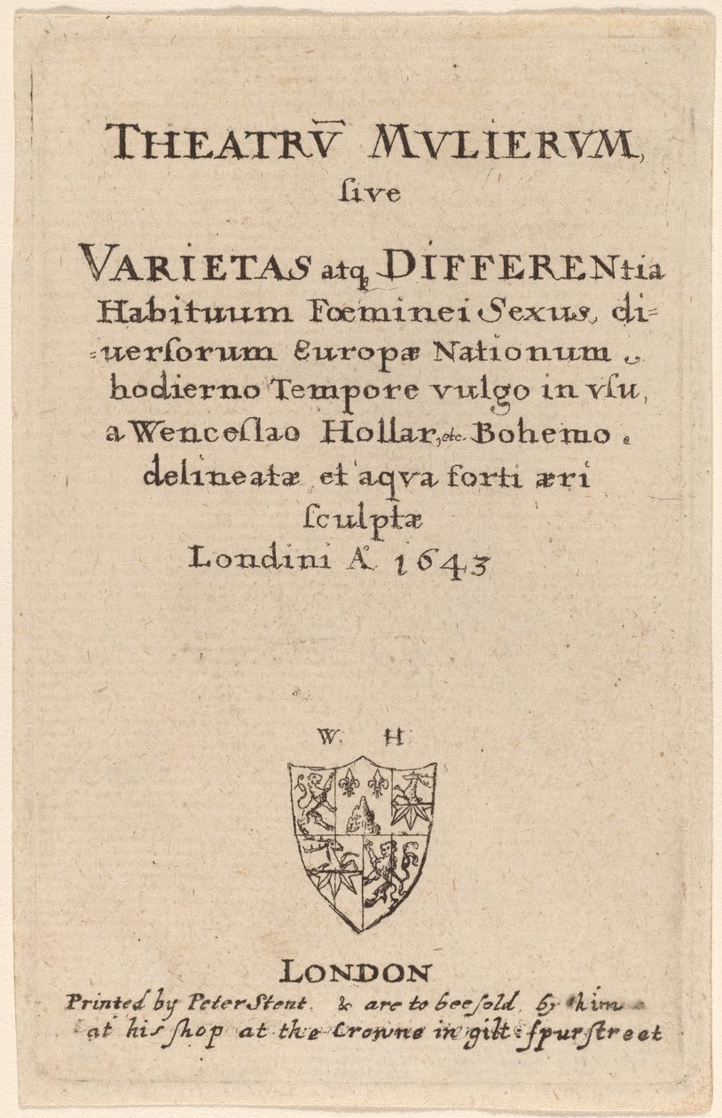Theatrum mulierum: Page de titre - Wenceslaus Hollar