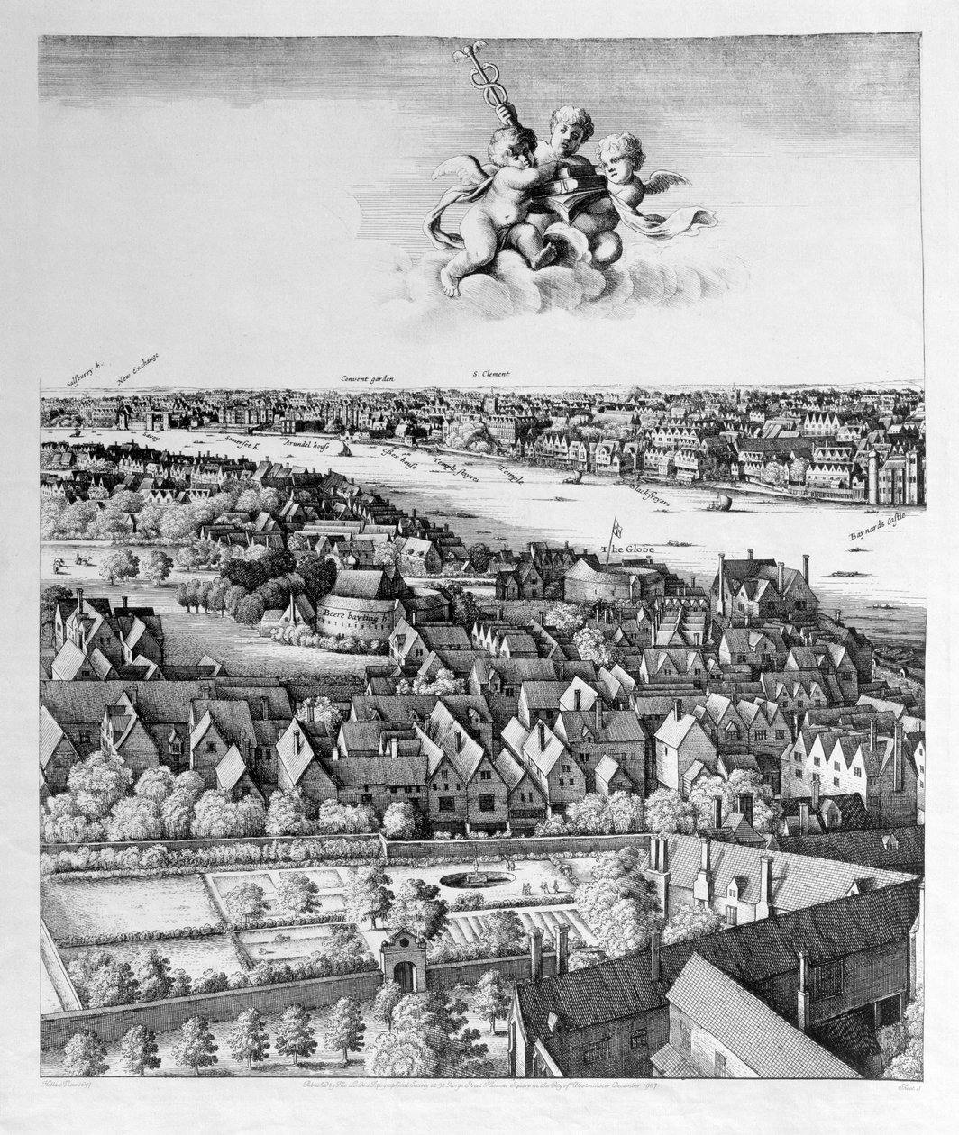 Vue de Londres, publié en 1647 (fac-similé) (détail) - Wenceslaus Hollar