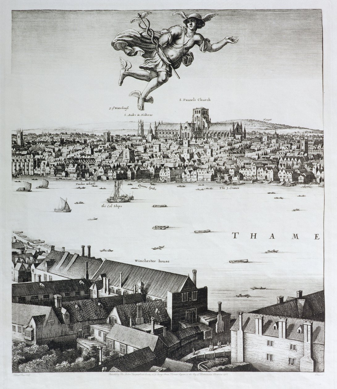 Vue de Londres, publiée en 1647 (détail) - Wenceslaus Hollar