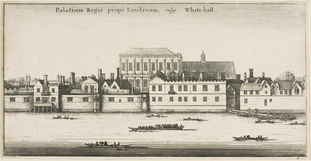 Whitehall depuis la rivière - Wenceslaus Hollar
