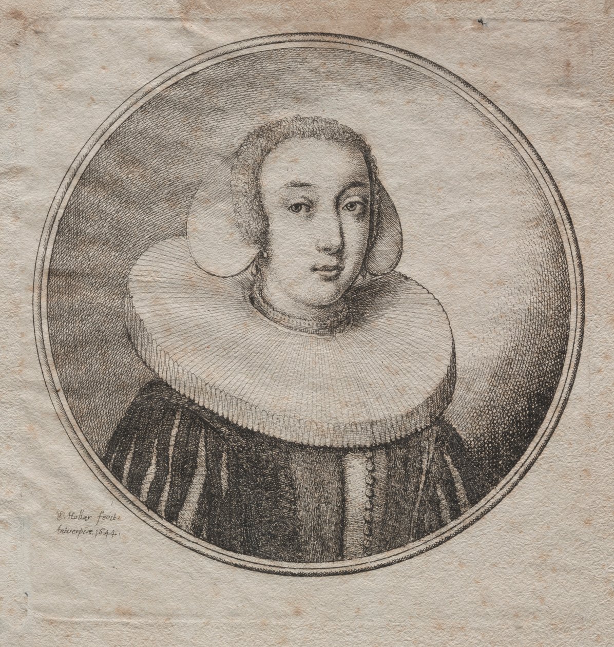 Femme avec une fraise de meule - Wenceslaus Hollar