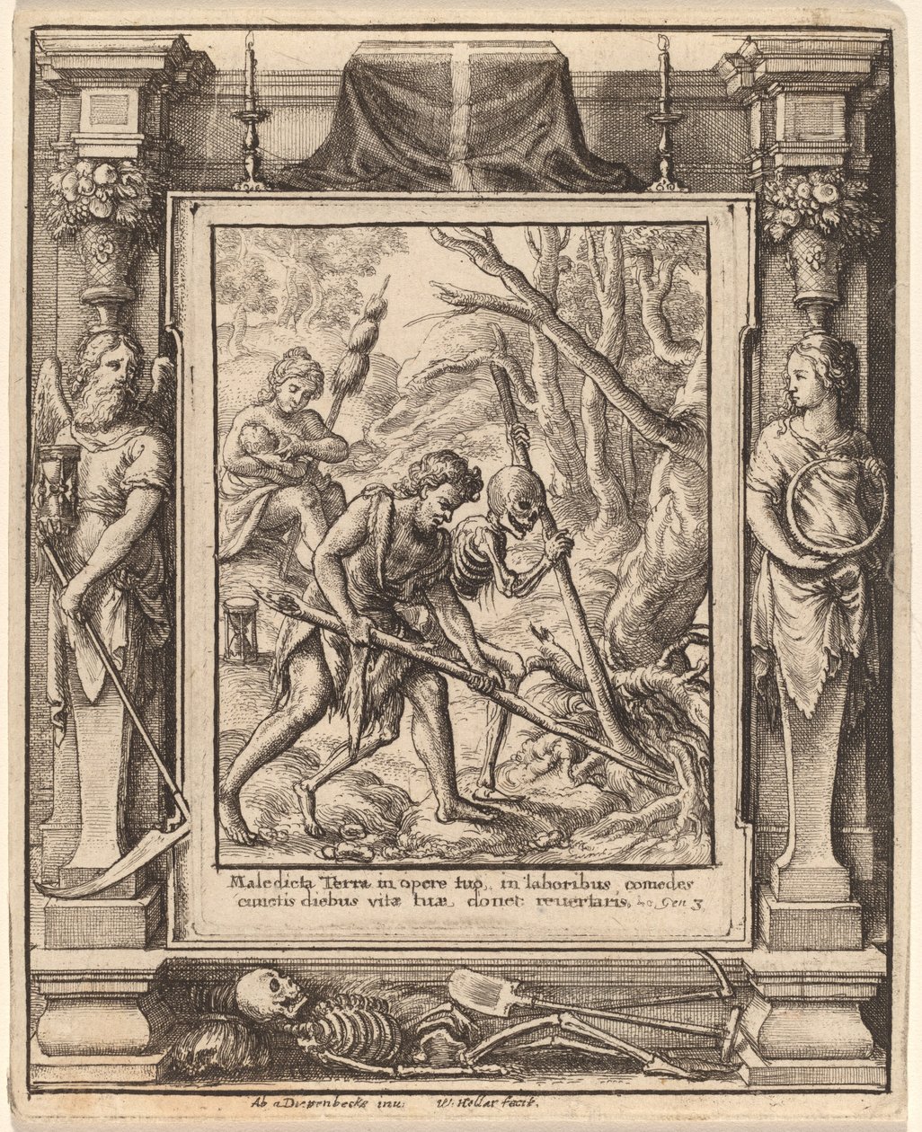 Quand Adam creusa - Wenceslaus Hollar after Hans Holbein the Younger after Abraham van Diepenbeeck