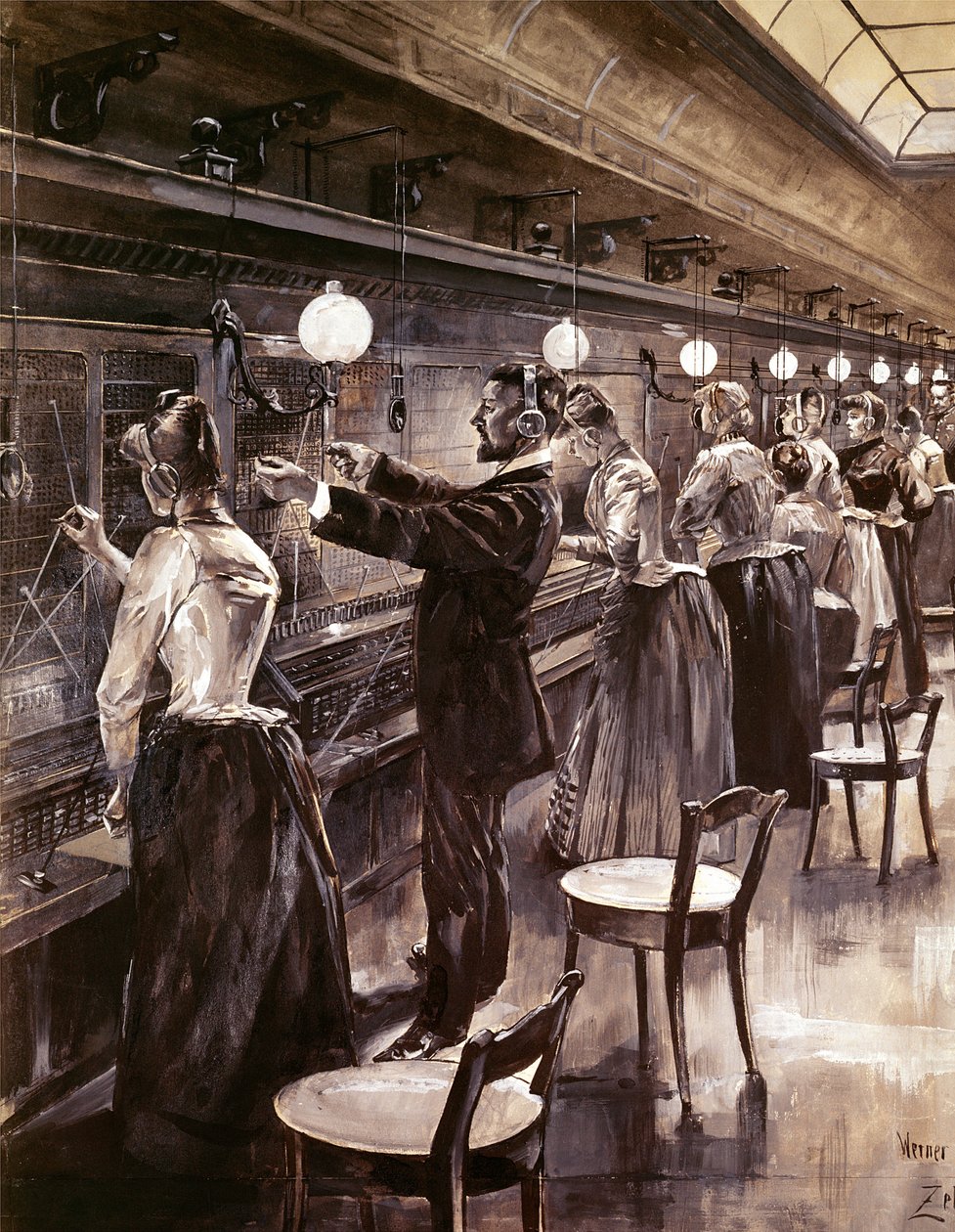 Le central téléphonique de Berlin, vers 1890 - Werner Zehme