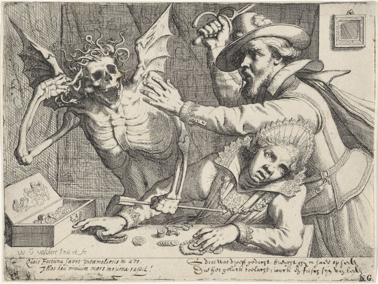 Jeune couple et la Mort - Werner van den Valckert