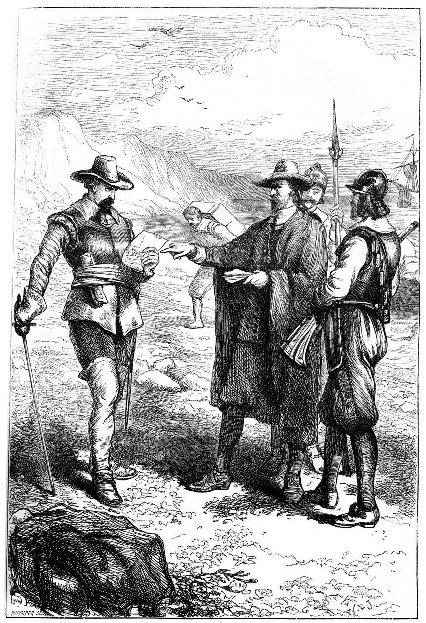 Débarquement de Samuel Gorton en Amérique, c1636 c1880 - Whymper
