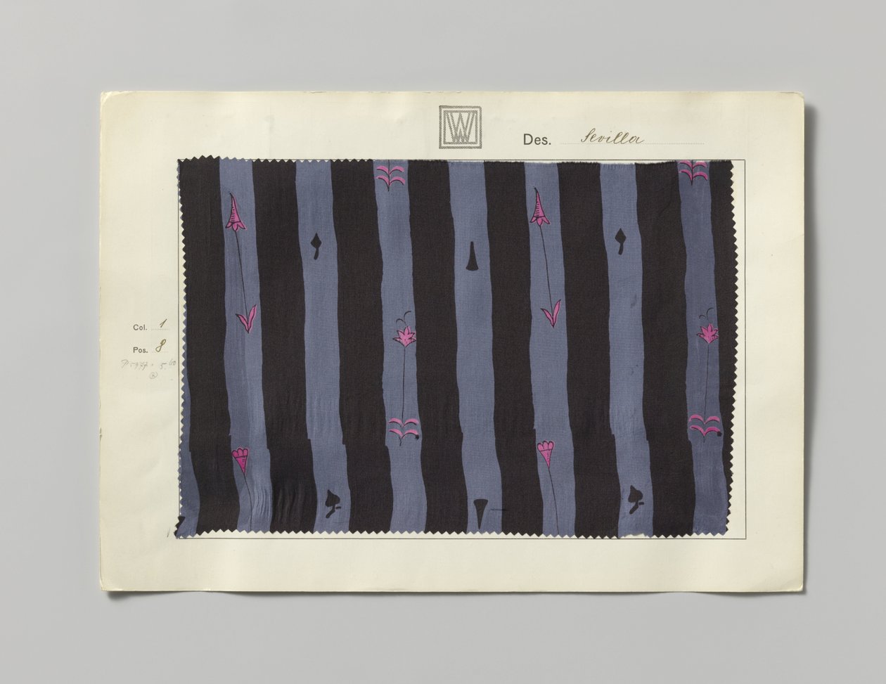 Échantillon de soie imprimée, motif Séville - Wiener Werkstätte