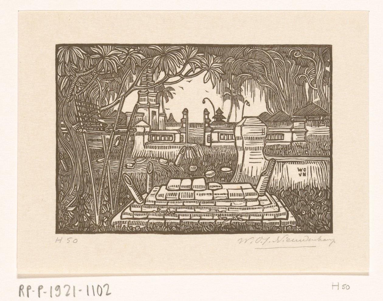 Cimetière à Singaraja, Bali - Wijnand Otto Jan Nieuwenkamp (signed by artist)