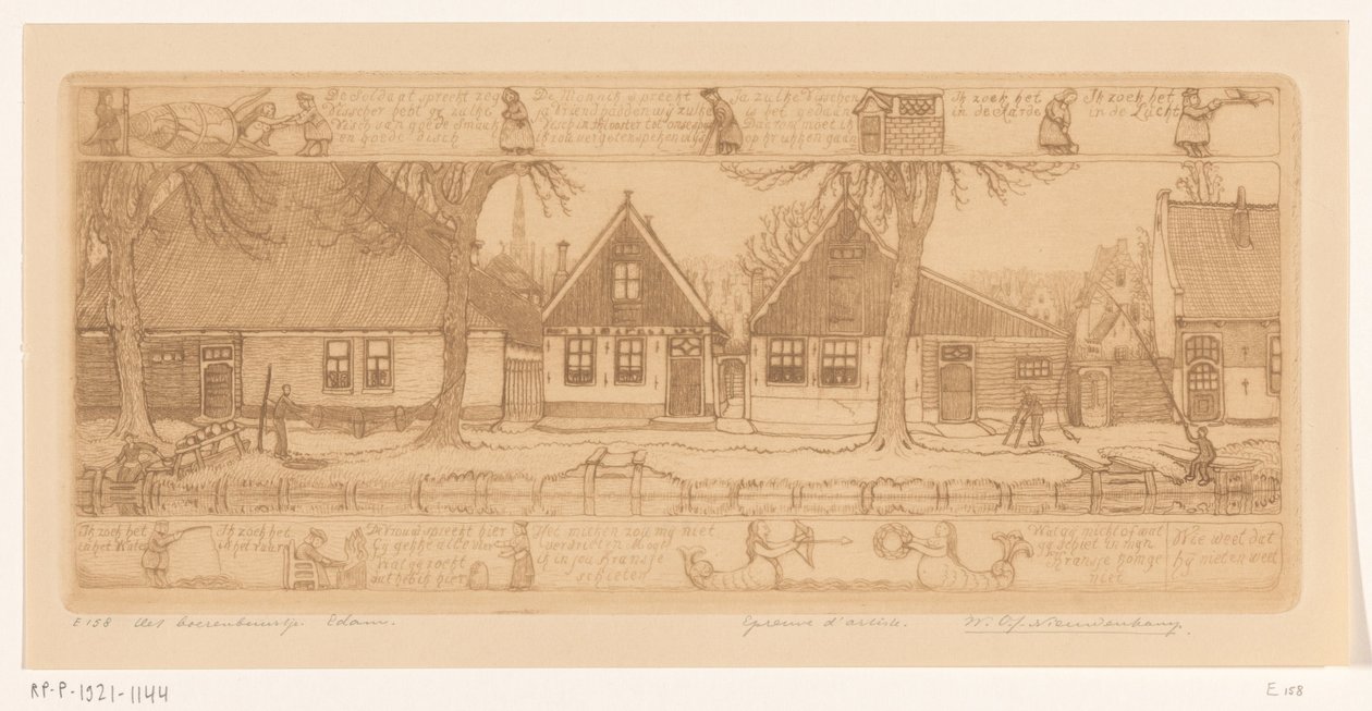 Le quartier des paysans, Edam - Wijnand Otto Jan Nieuwenkamp (signed by artist)