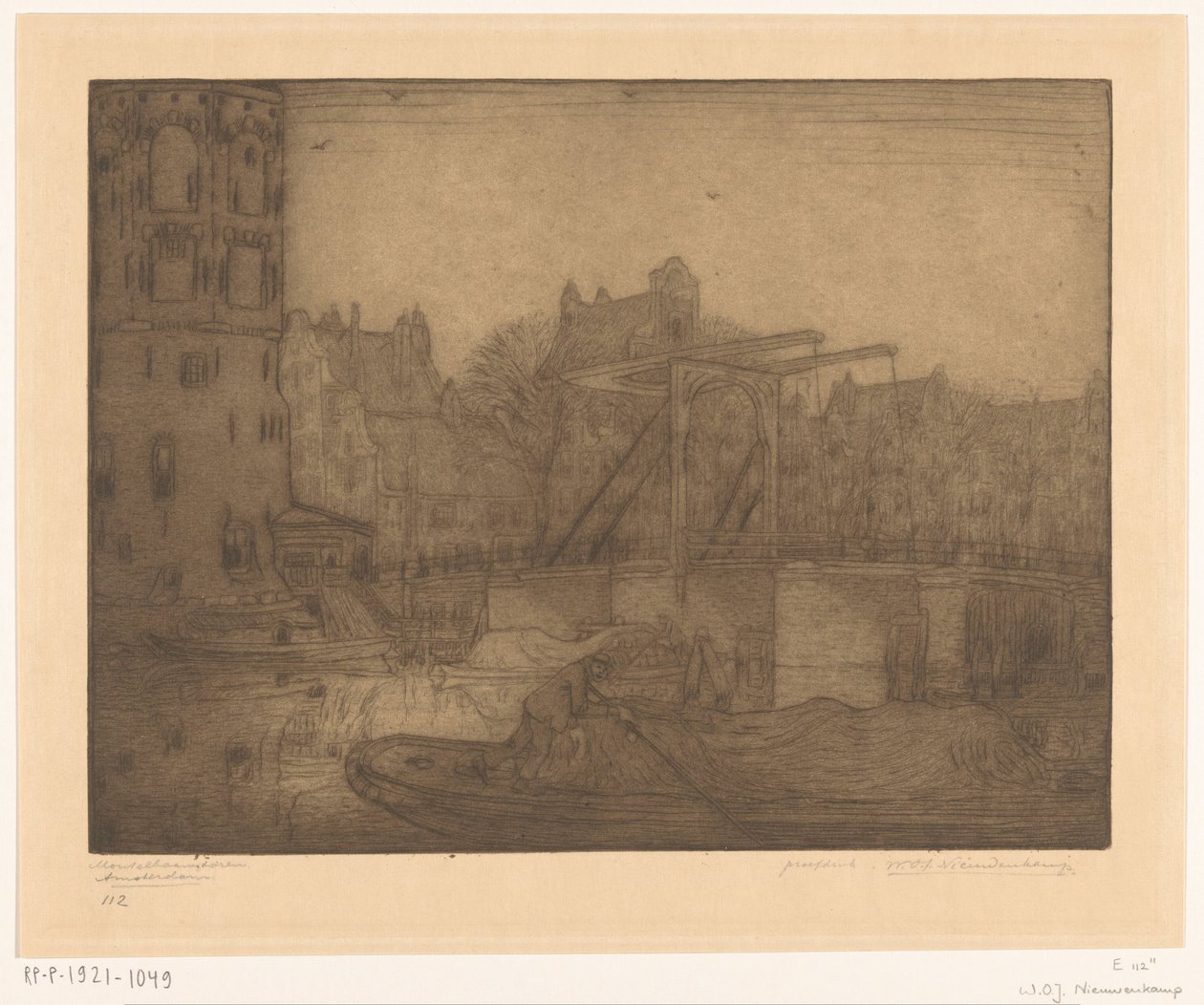 Tour Montelbaan, Amsterdam - Wijnand Otto Jan Nieuwenkamp (signed by artist)