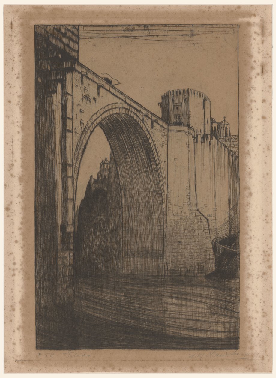 Puente de Alcántara sur le Tage à Tolède - Wijnand Otto Jan Nieuwenkamp (signed by artist)