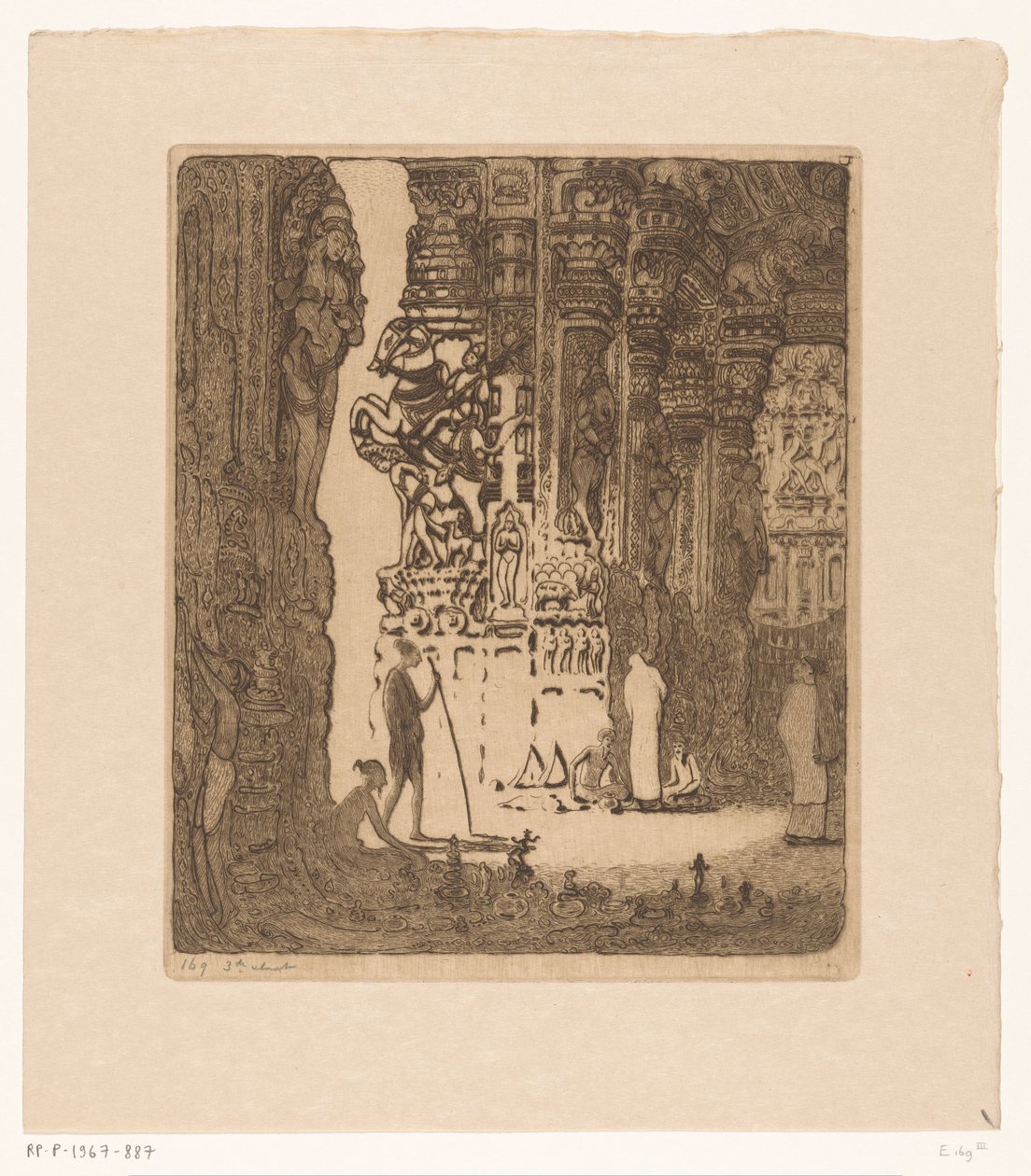 Colonnes sculptées dans un bazar à Madurai - Wijnand Otto Jan Nieuwenkamp