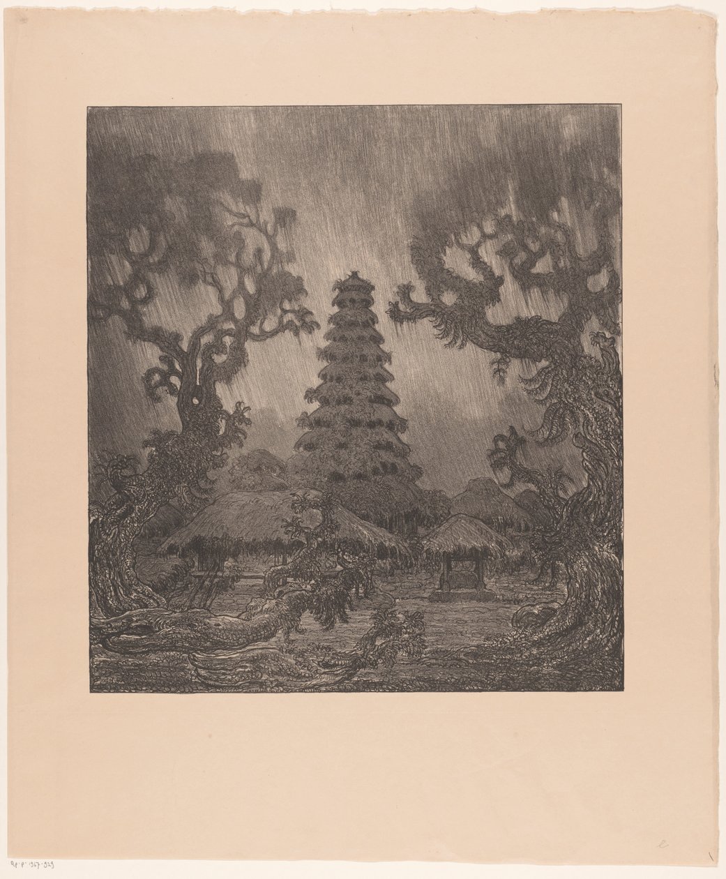Pagode sous la pluie - Wijnand Otto Jan Nieuwenkamp