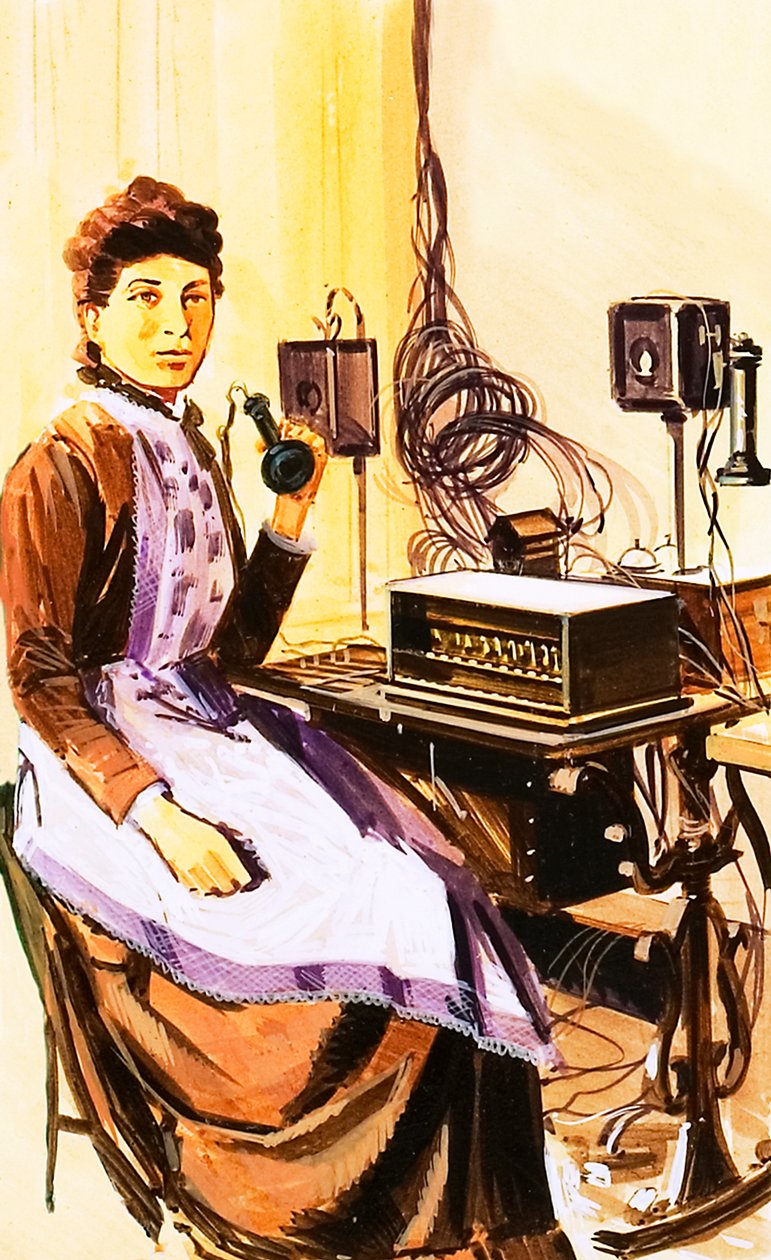 Le central téléphonique de Croydon en 1884 - Wilf (20th century) Hardy