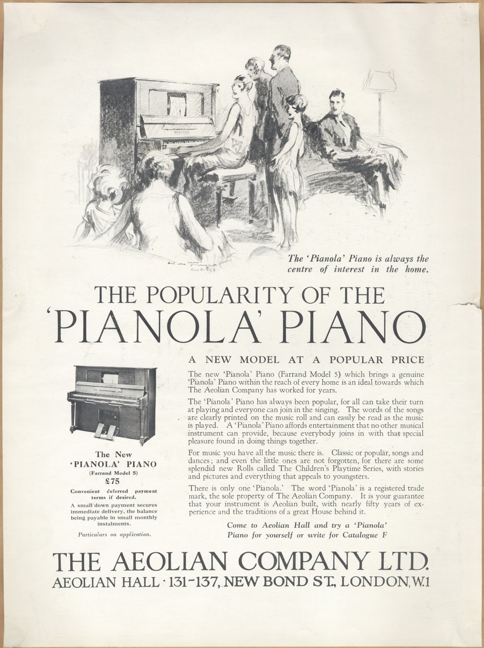 Pianolas de la compagnie éolienne - Wilfred Fryer