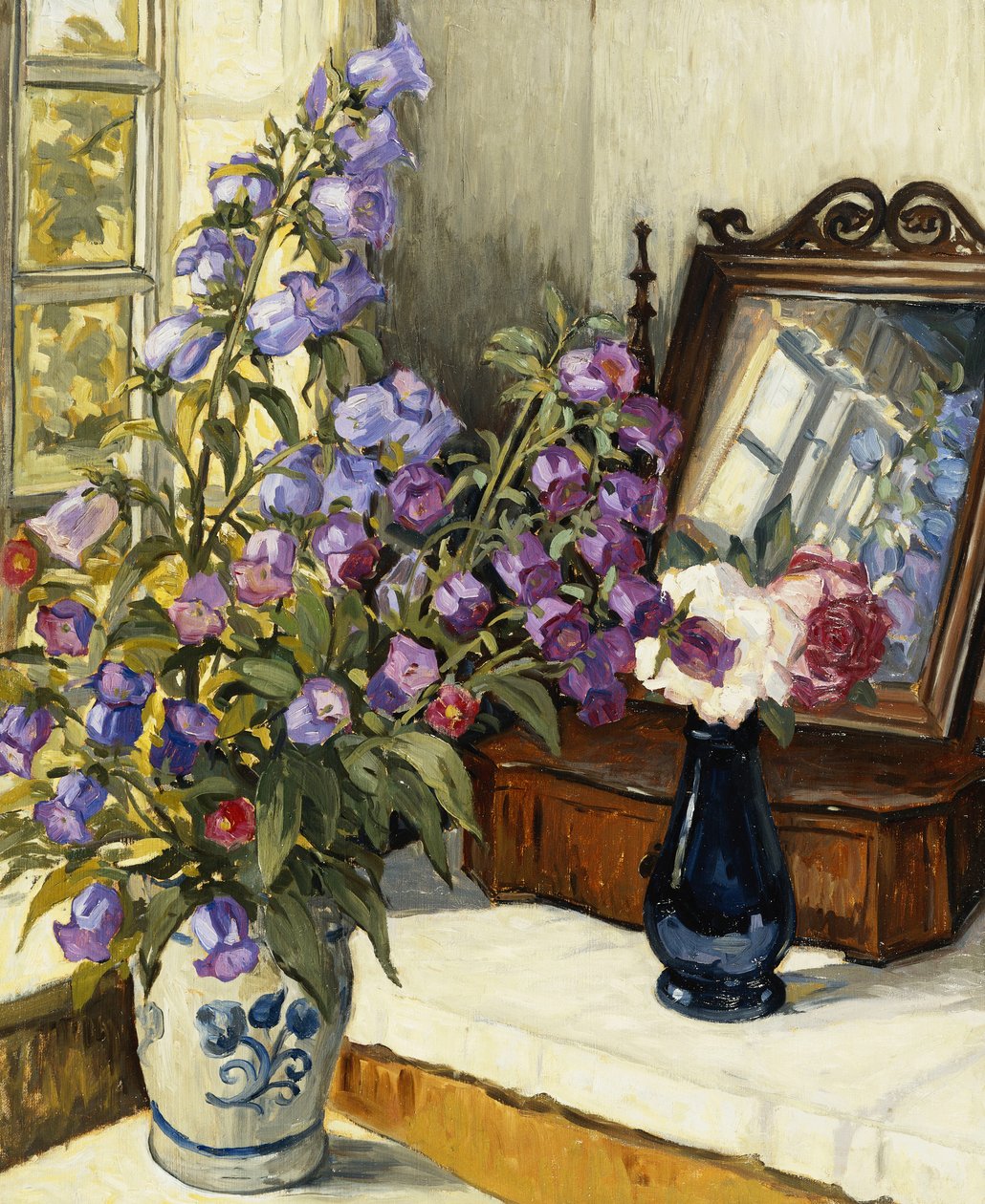 Digitale et roses sur une coiffeuse - Wilfred Peter Glud