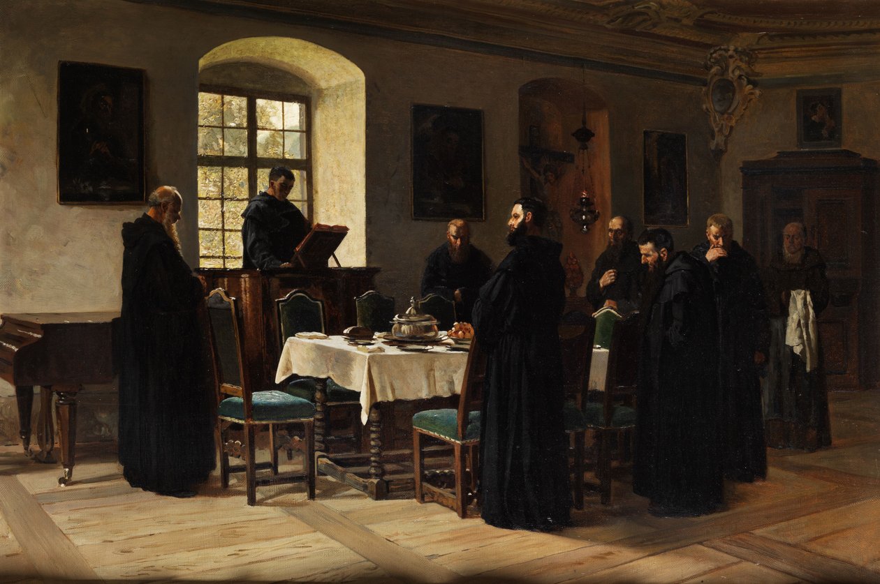 Moines dans le réfectoire - Wilhelm Ludwig Friedrich Riefstahl