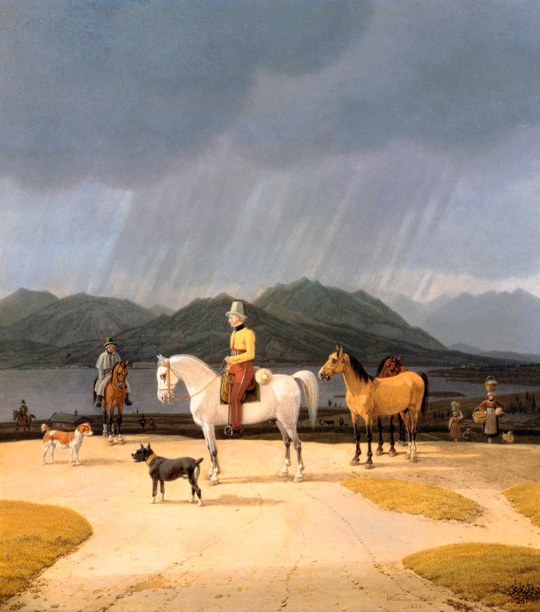 Cavaliers sur le lac Tegern - Wilhelm Alexander Kobell