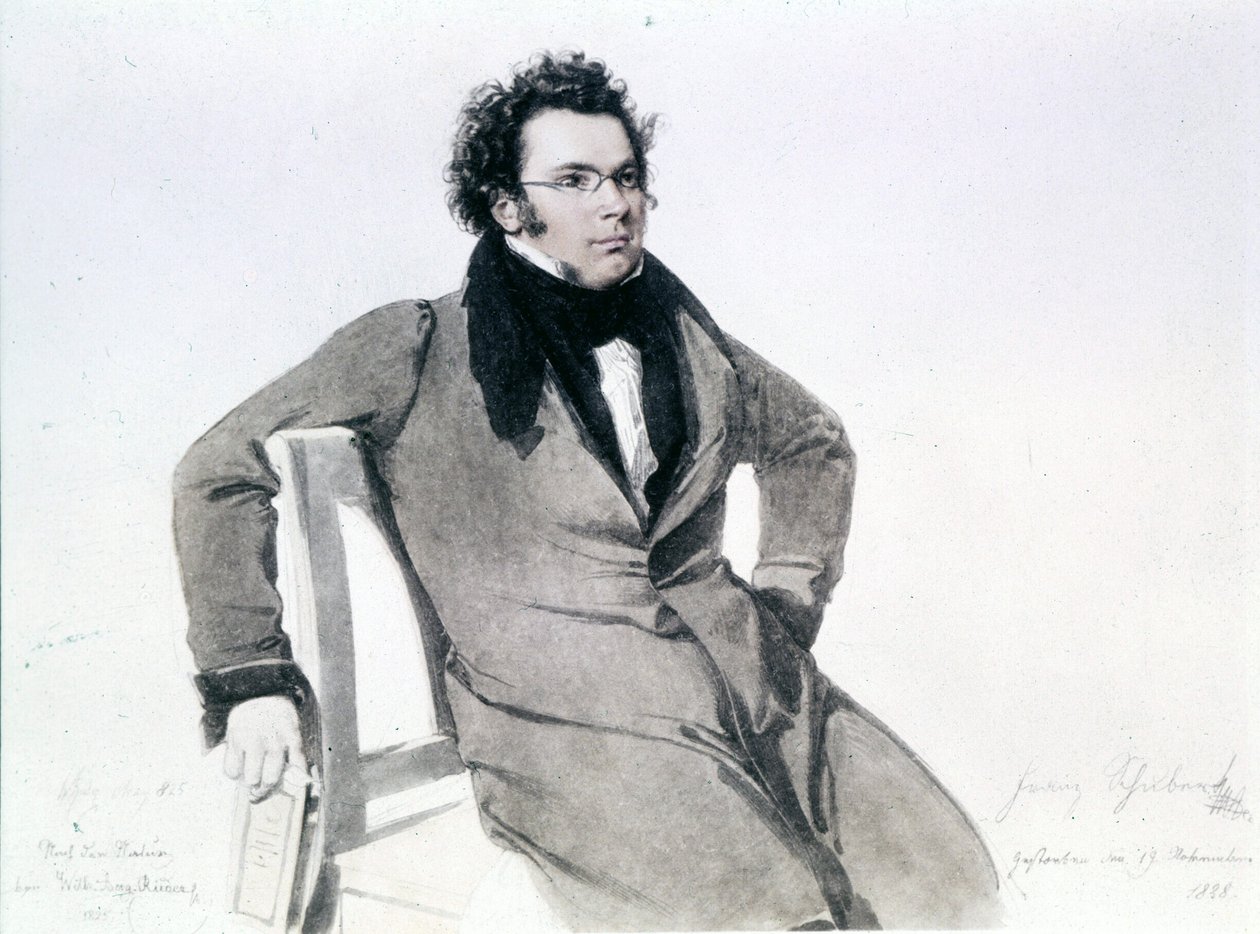 Franz Schubert (1797 - 1828), aquarelle d