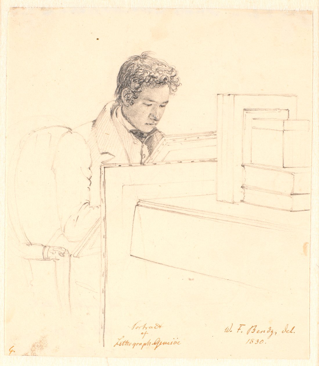 Portrait du lithographe Peter Gemzøe - Wilhelm Bendz